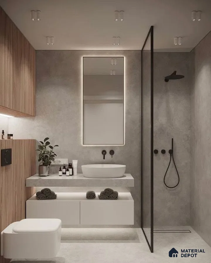 A bathroom with a large tub in the middle of the room and two sinks and two sinks on the wall next to a bathtub in front of a bathtub next to a window in a room filled with